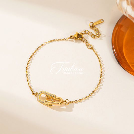 Zircon Double Lock Bracelet
