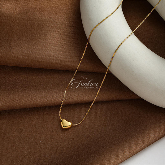 18K Gold Heart Pendant Necklace