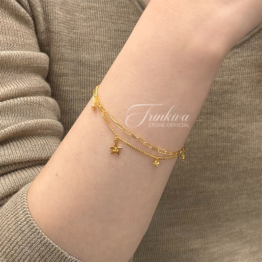 Double-Layer Gold Star Bracelet