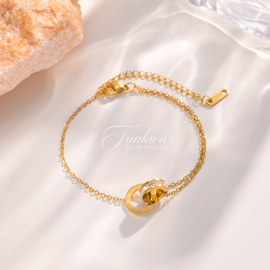 Roman Numeral & Cross Zircon Bracelet