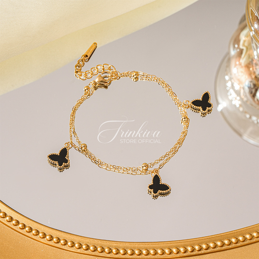 Double-Layer Minimal Butterfly Bracelet