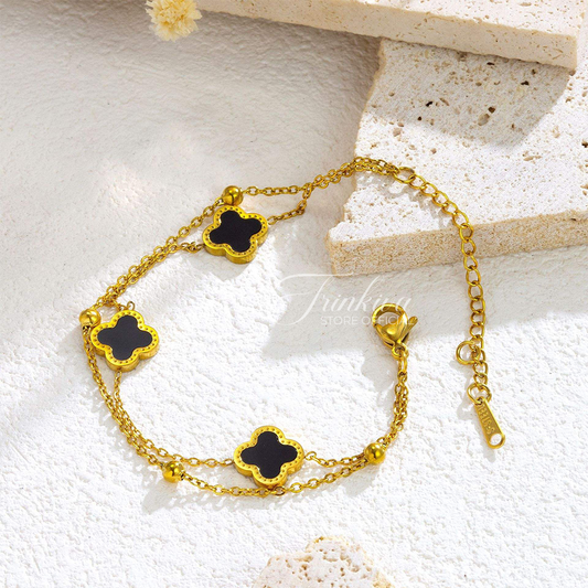 Four-Leaf Clover 18K Titanium Bracelet