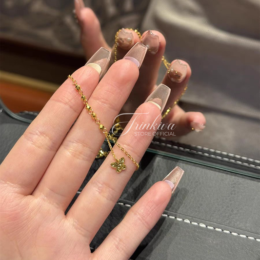 18k Gold Butterfly Fairy Tassel Bracelet