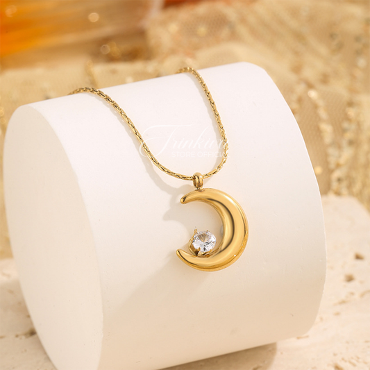 Moon & Star Sparkle Pendant Necklace