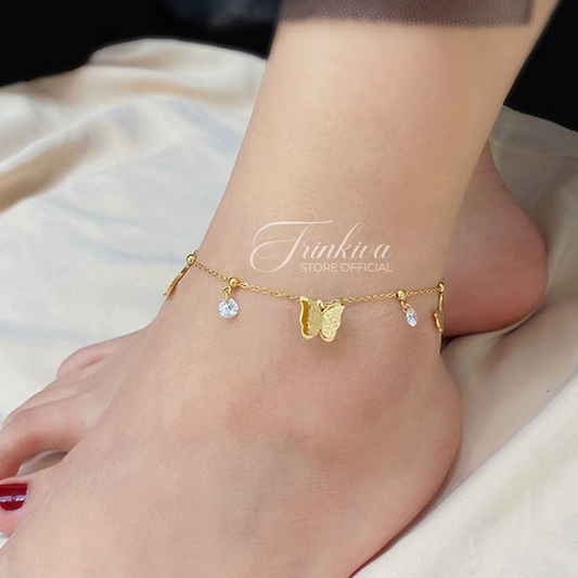 Butterfly Zircon Anklet