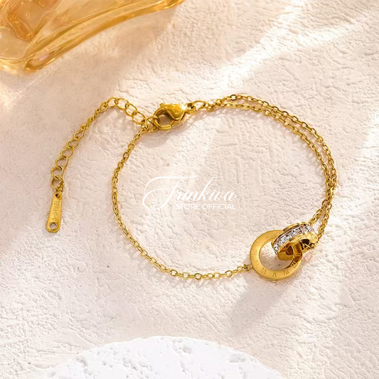 Roman Numeral & Cross Zircon Bracelet