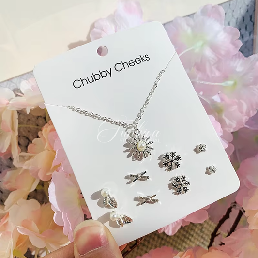 Korean Fashion Necklace With Earrings Set