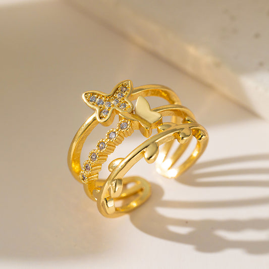 Three-Layer Butterfly (Adjustable Ring)