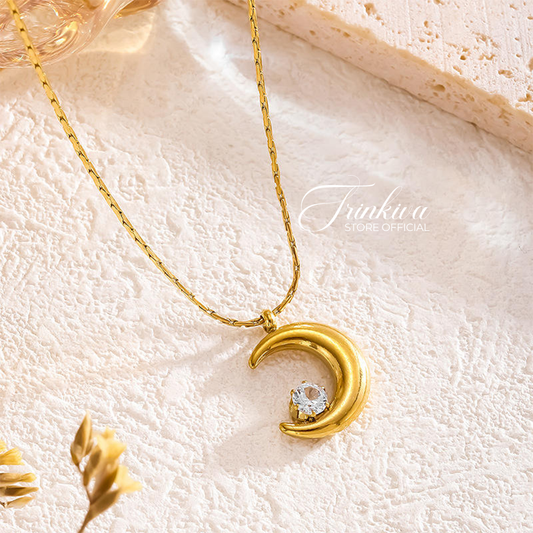 Moon & Star Sparkle Pendant Necklace