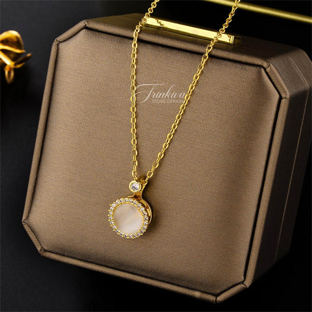Sparkle Opal Spin Pendant Necklace