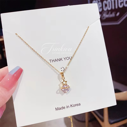 Star Diamond-Studded Chain Necklace