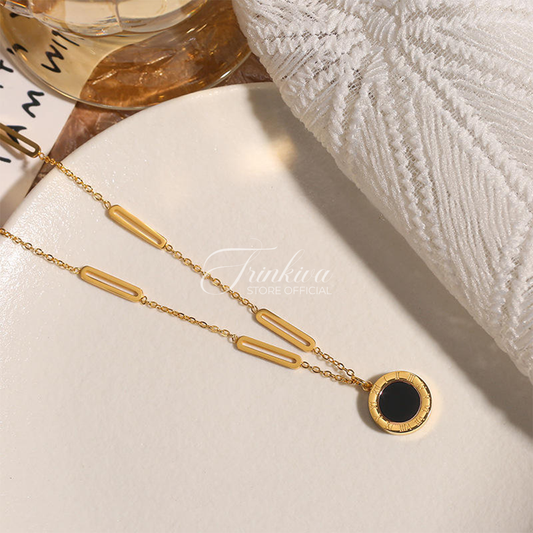 Roman Double-Sided Shell Round Necklace