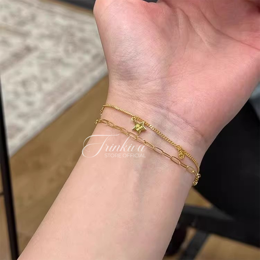 Double-Layer Gold Star Bracelet