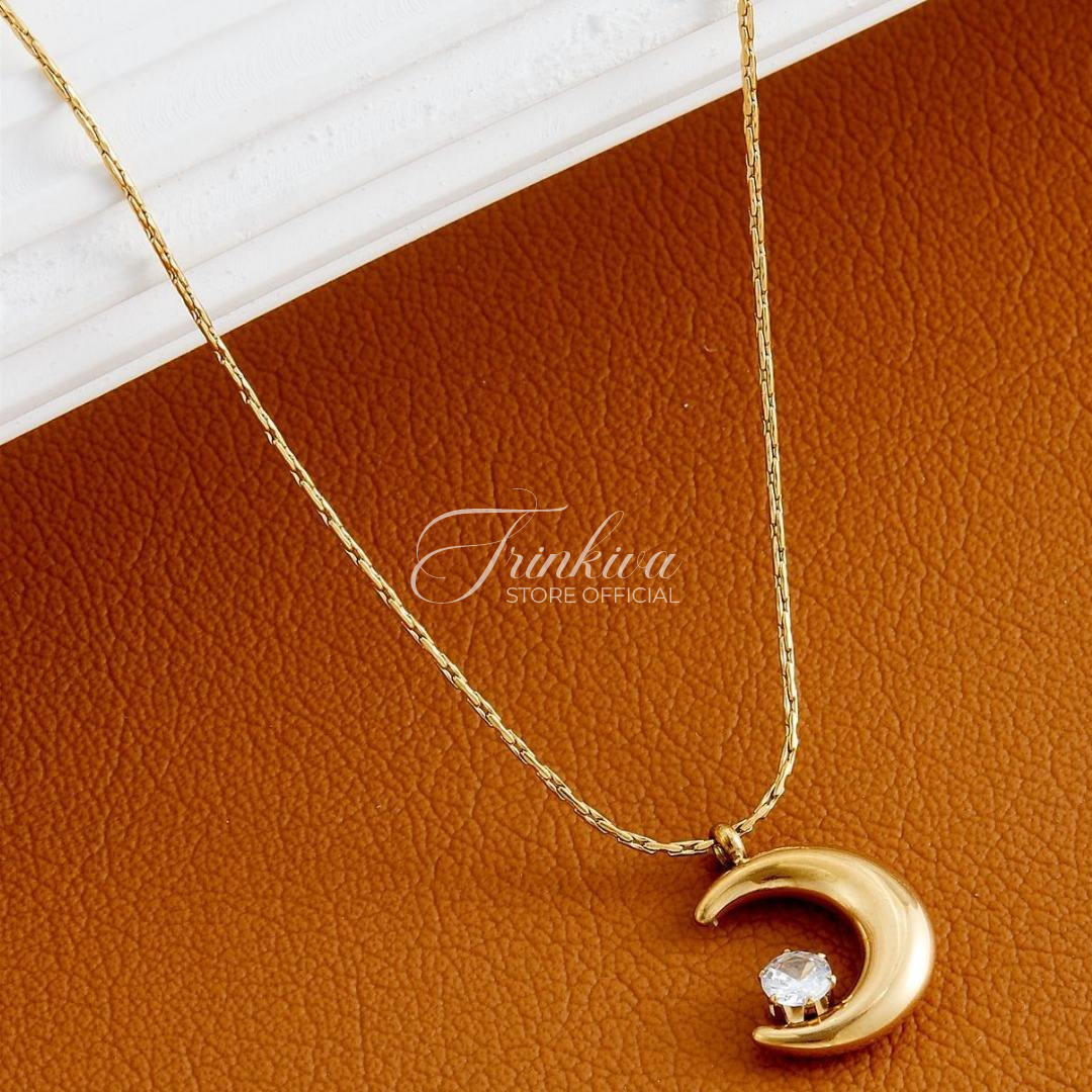 Moon & Star Sparkle Pendant Necklace