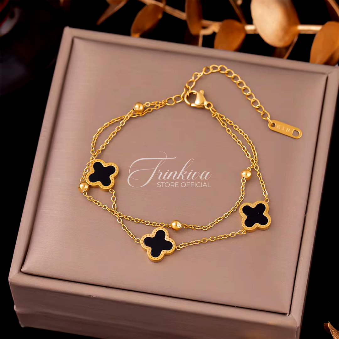 Four-Leaf Clover 18K Titanium Bracelet