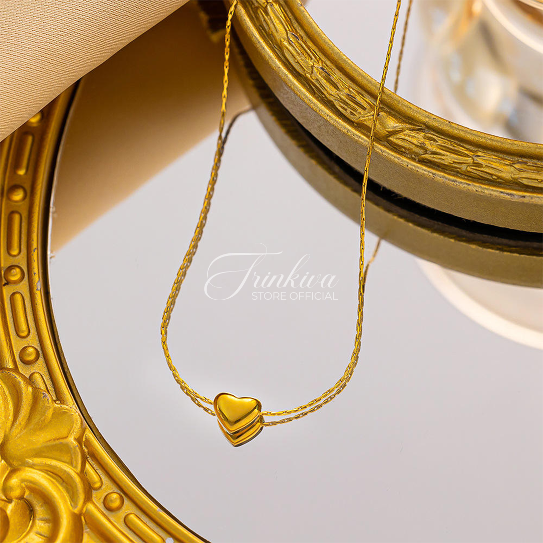 18K Gold Heart Pendant Necklace