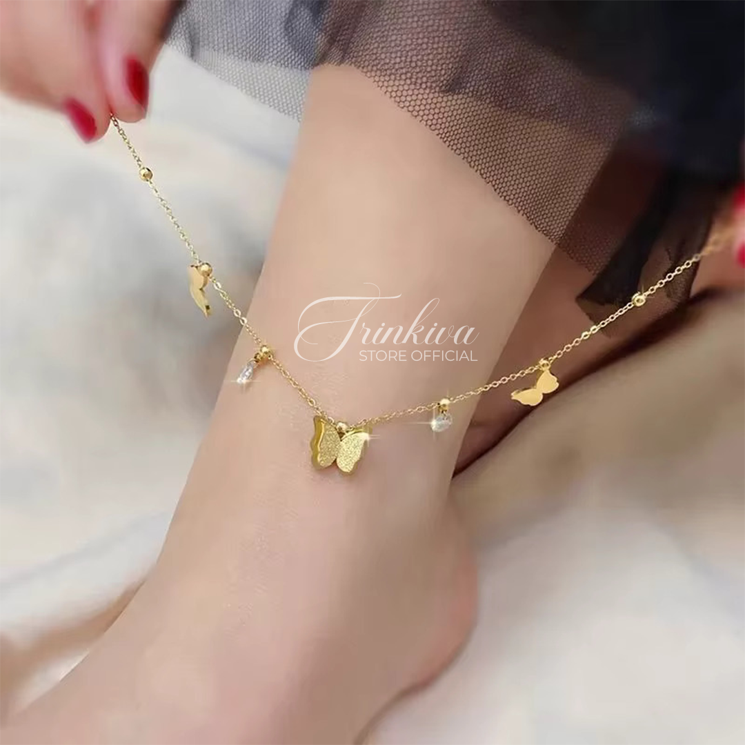 Butterfly Zircon Anklet