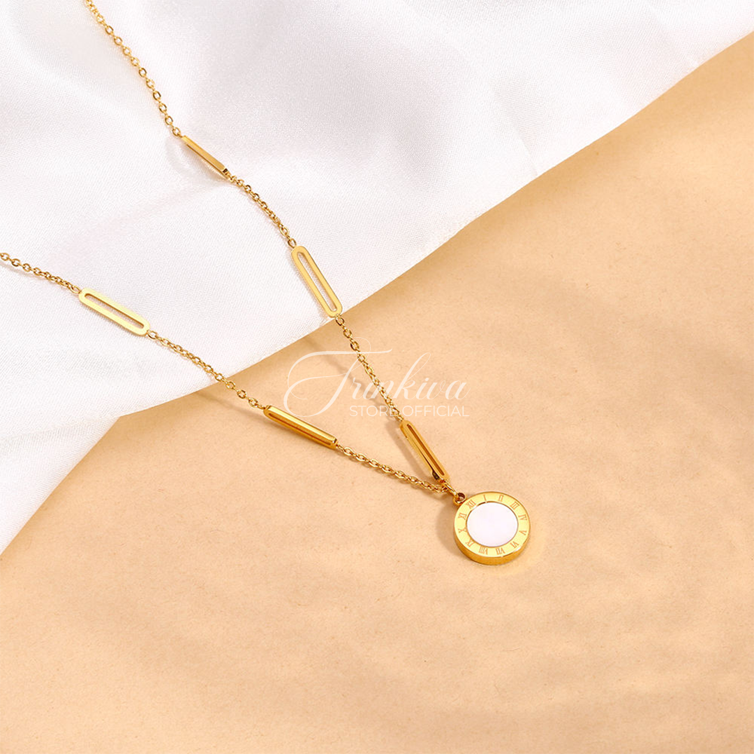 Roman Double-Sided Shell Round Necklace