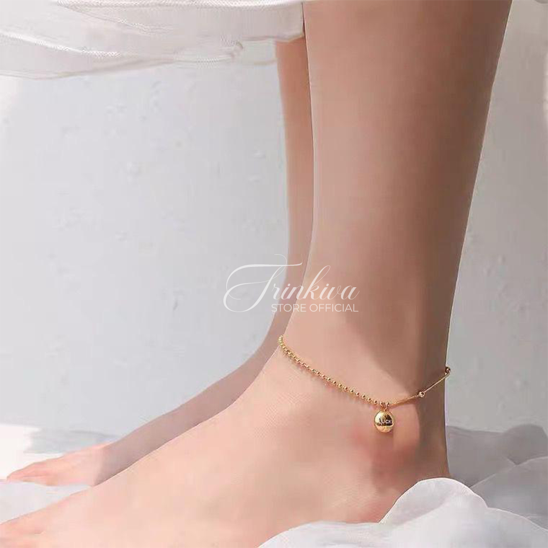 Lucky Beaded Pendant Anklet