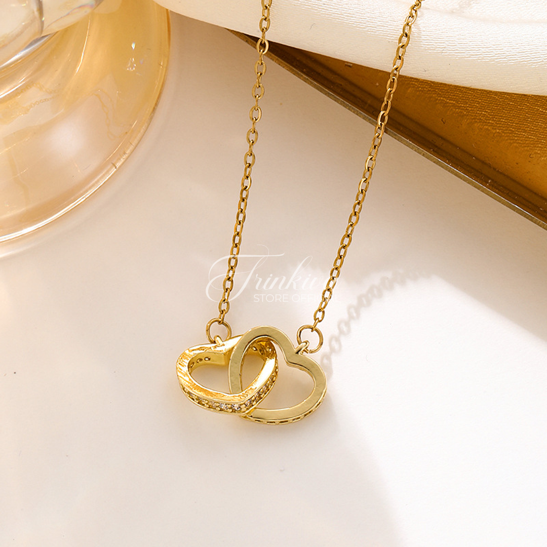 Romantic Zircon Heart Pendant Necklace