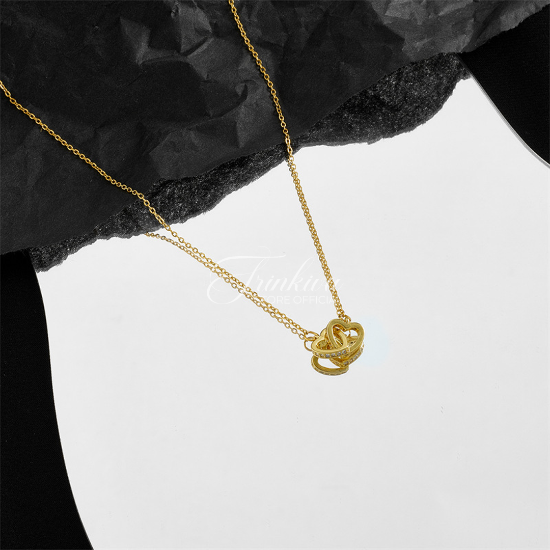 Romantic Zircon Heart Pendant Necklace