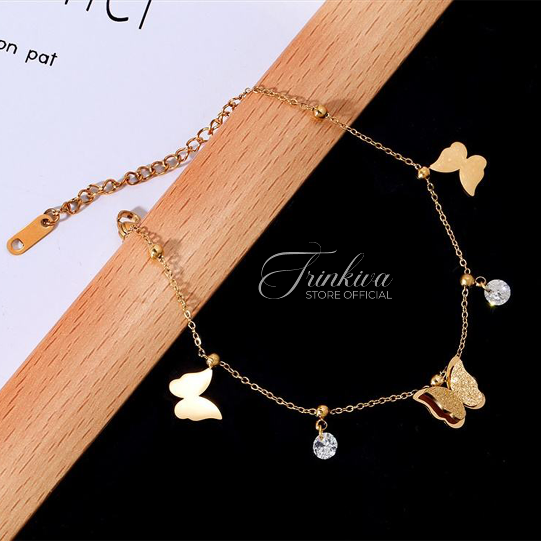 Butterfly Zircon Anklet